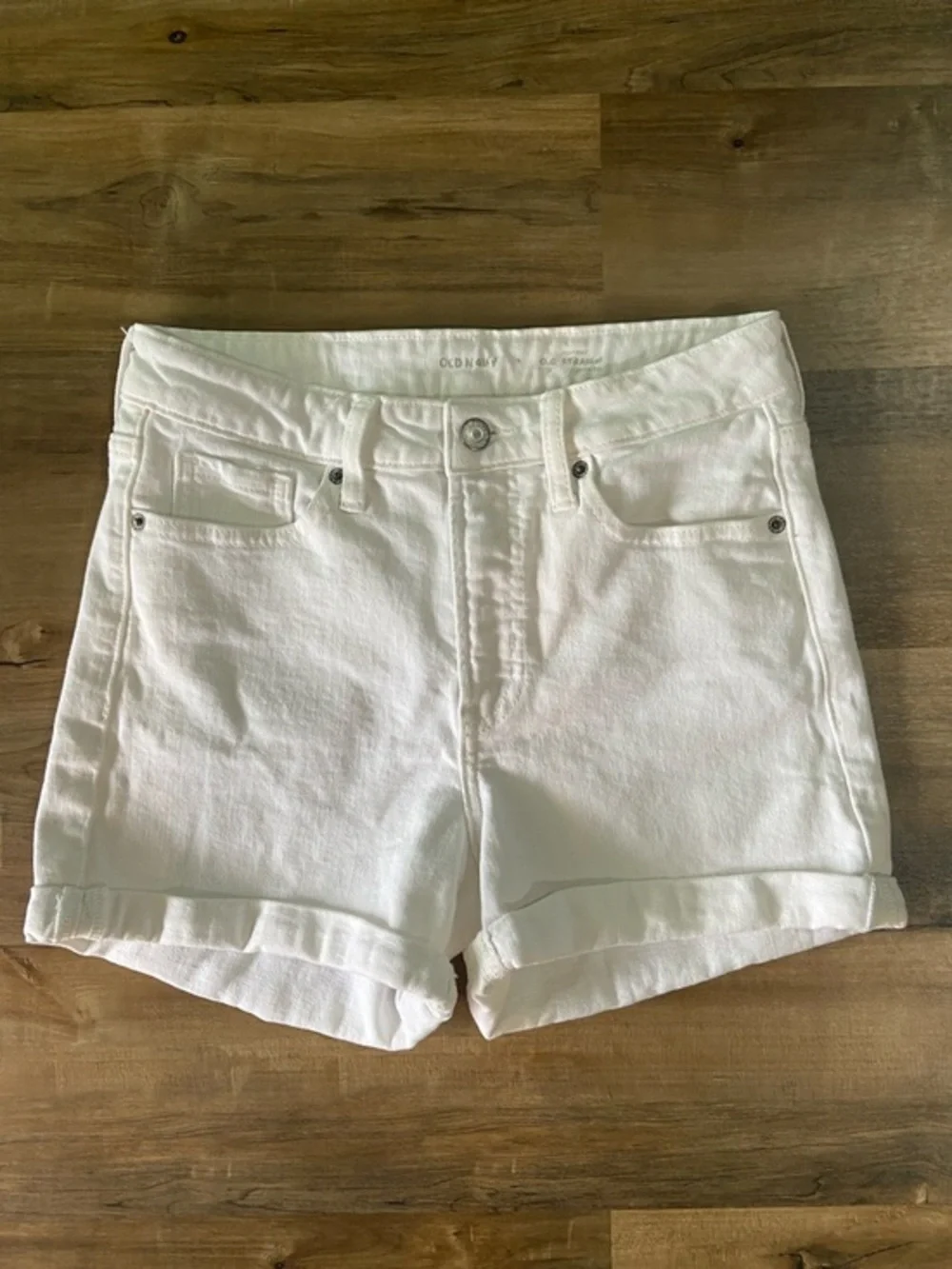 White Women's Cuffed Denim Shorts